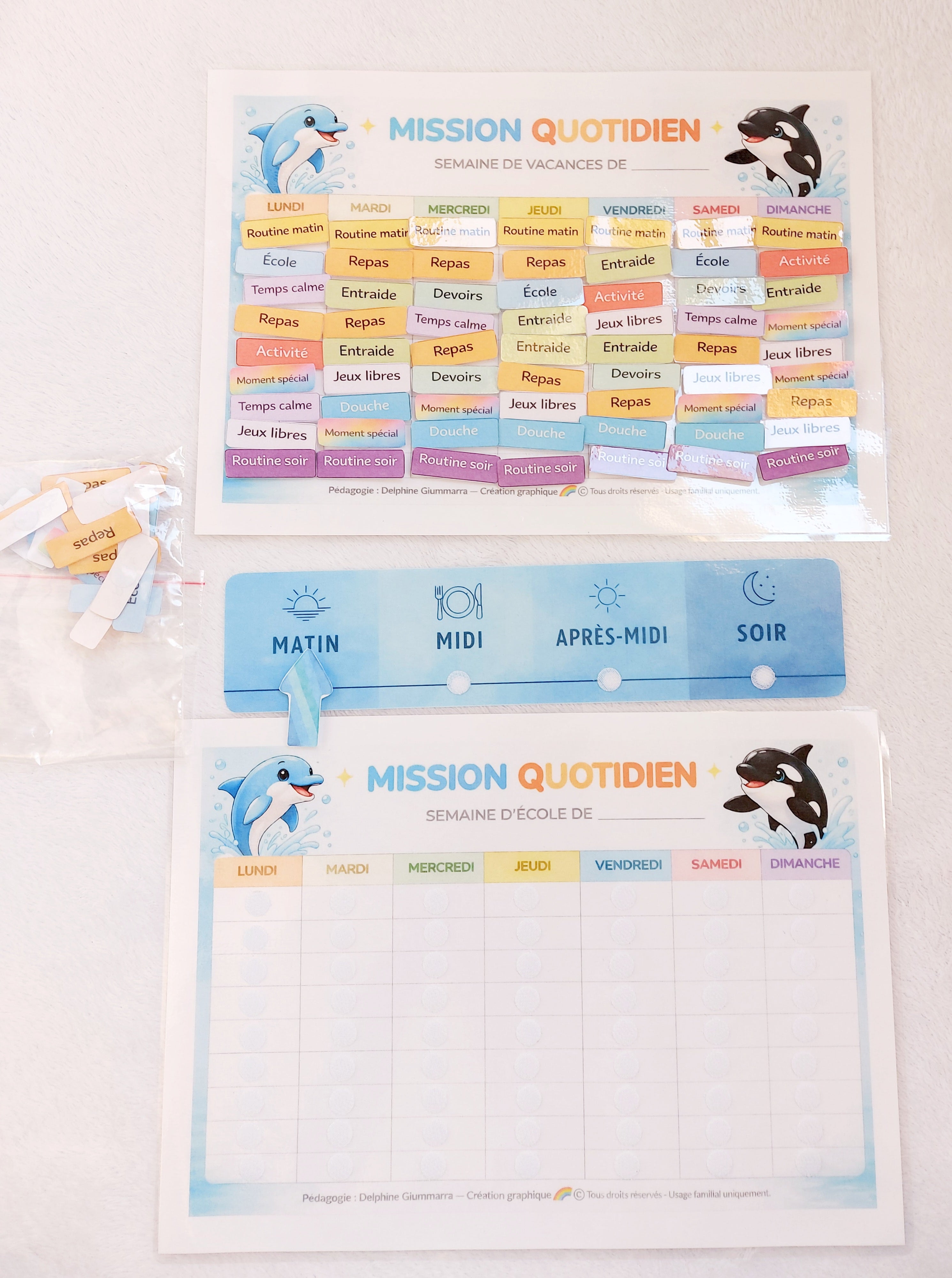 LOT PLANNINGS DU QUOTIDIEN OCEAN 4/8 ANS