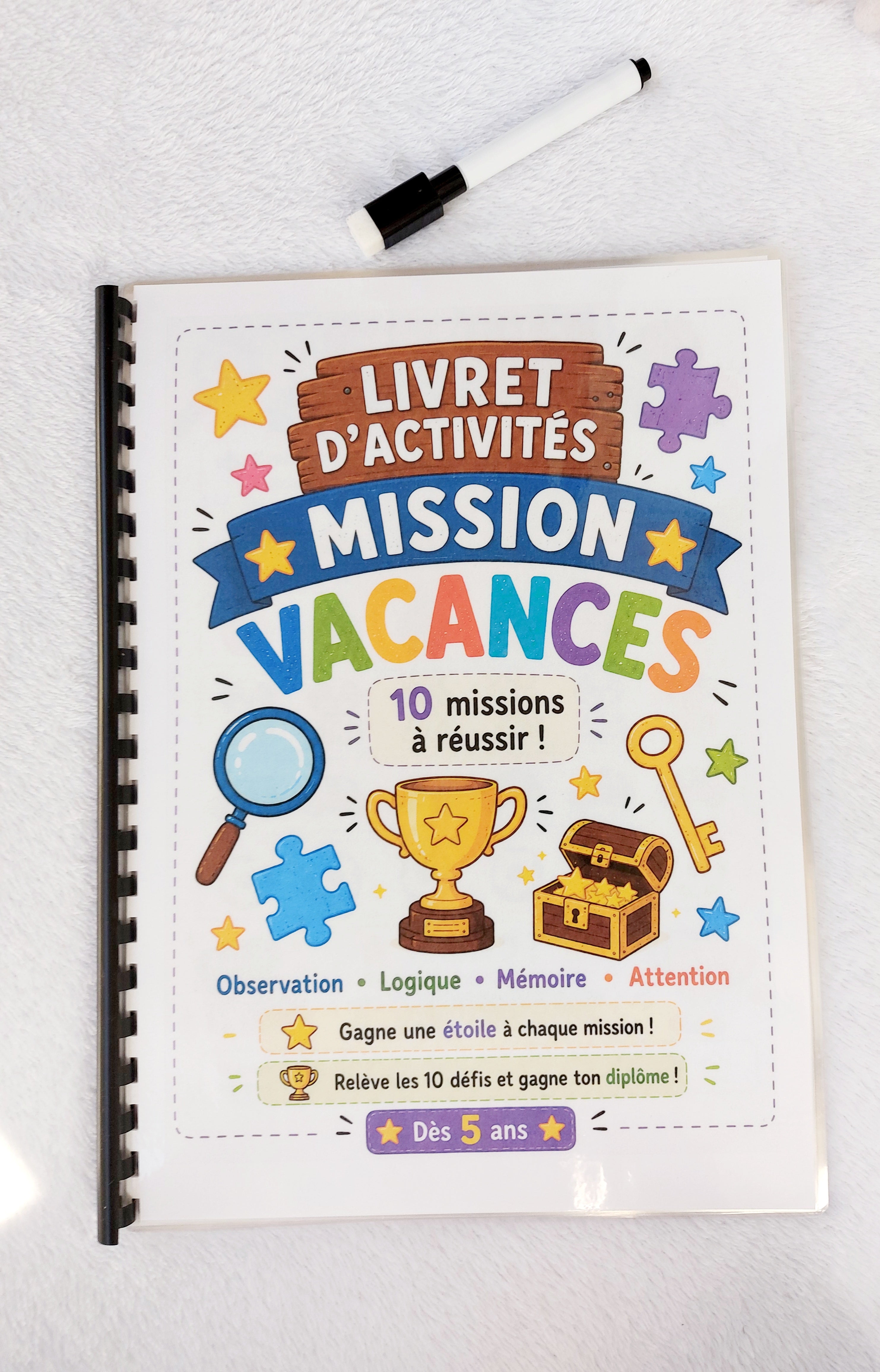 Mission Vacances – Livret d'activités réutilisable dès 5 ans | 10 missions à réussir