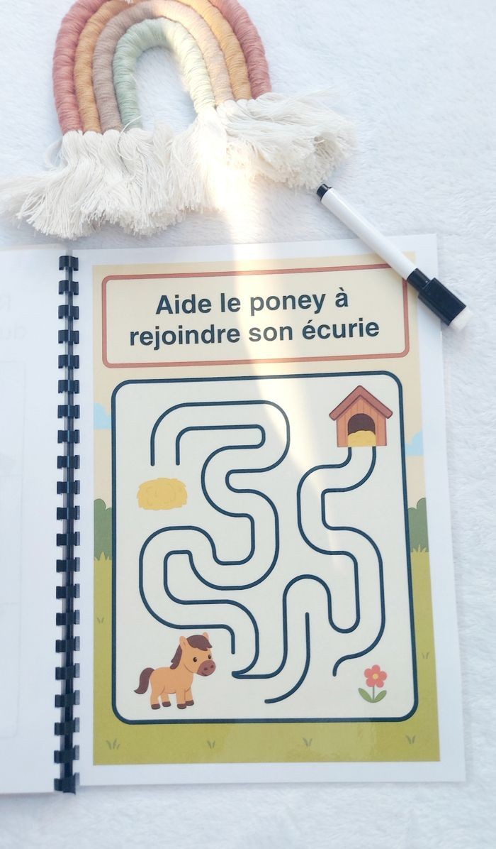 Mon livret d’activités – Poney Club dès 3 ans | Livre éducatif plastifié et réutilisable