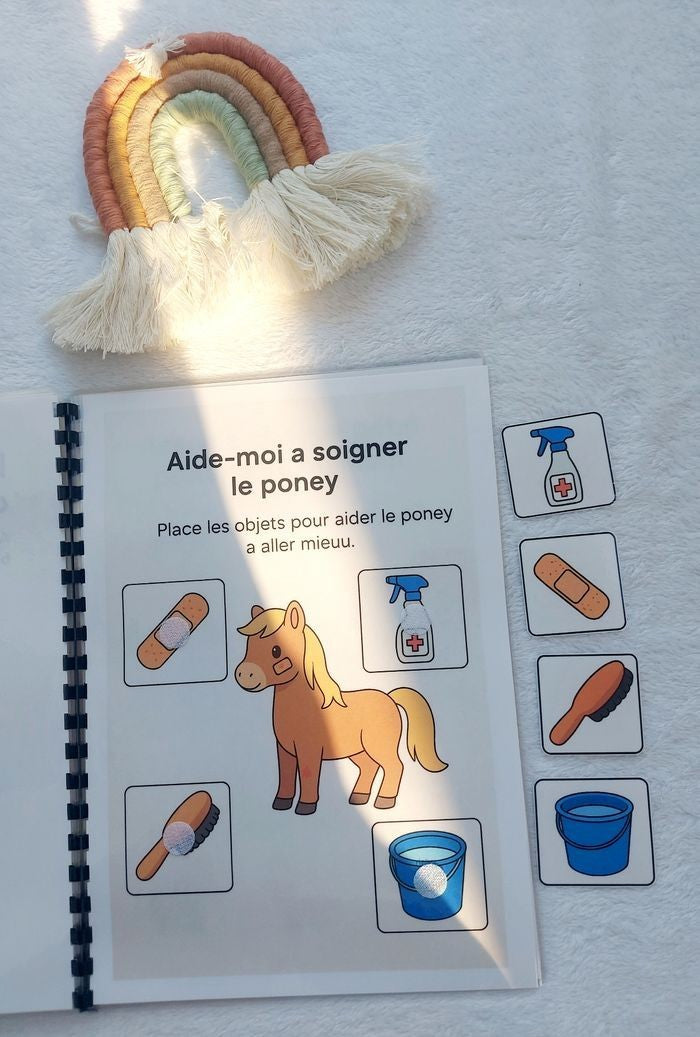 Mon livret d’activités – Poney Club dès 3 ans | Livre éducatif plastifié et réutilisable