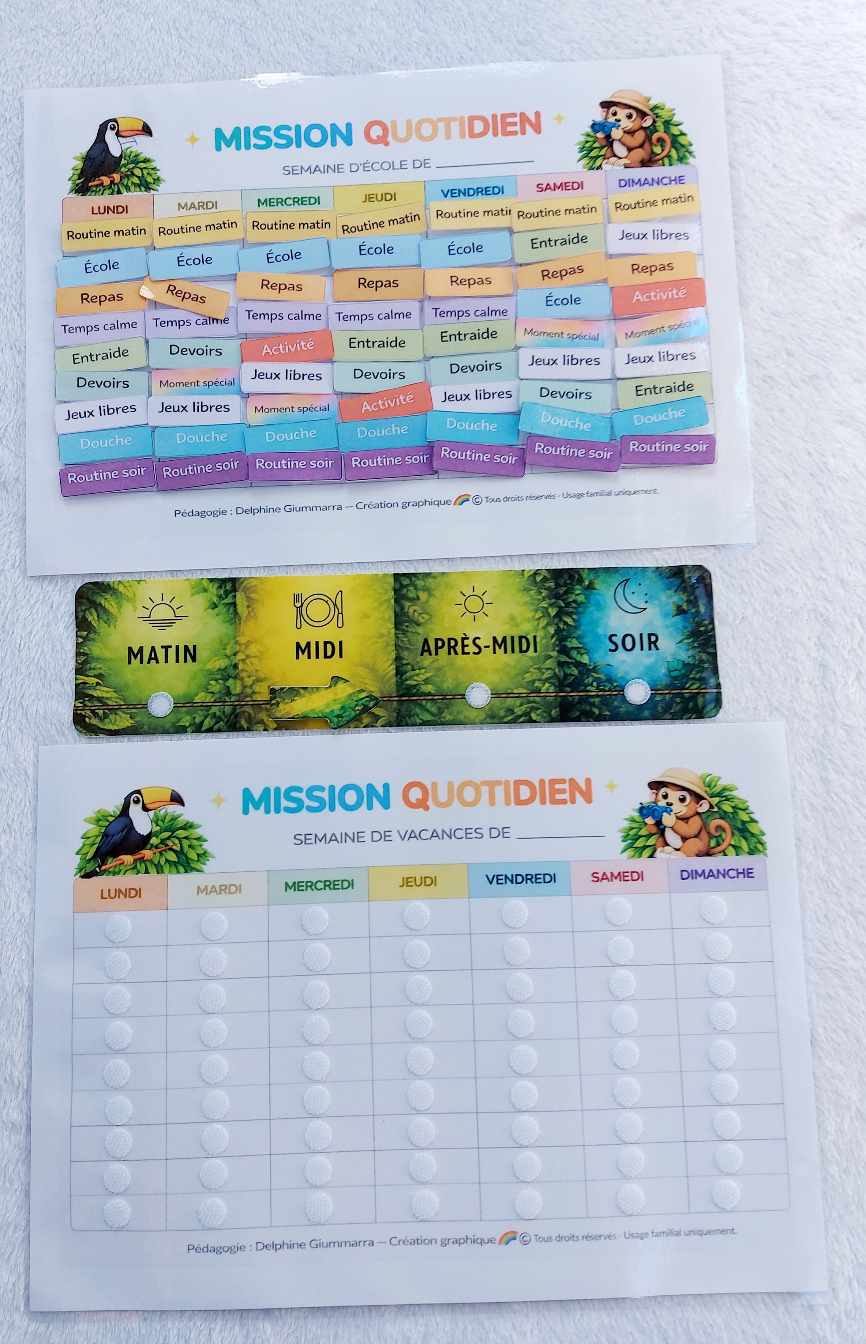LOT PLANNINGS DU QUOTIDIEN JUNGLE 4/8 ANS