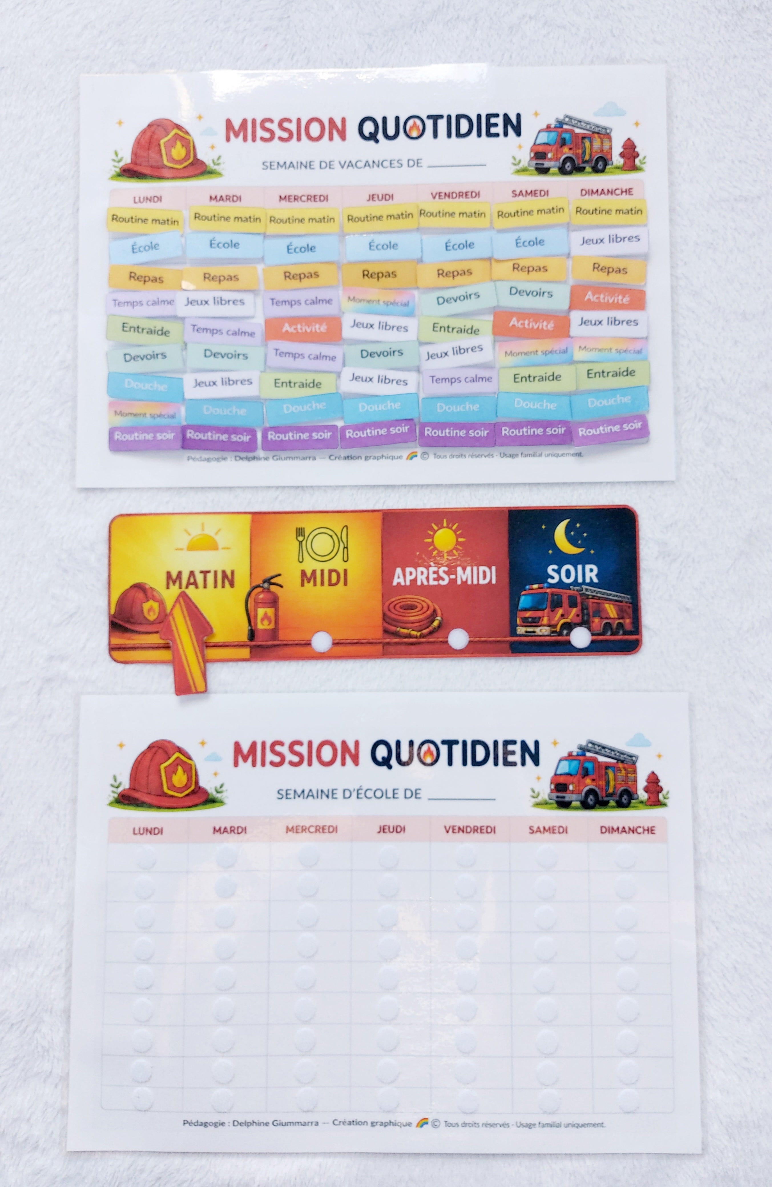 LOT PLANNINGS DU QUOTIDIEN POMPIER 4/8 ANS