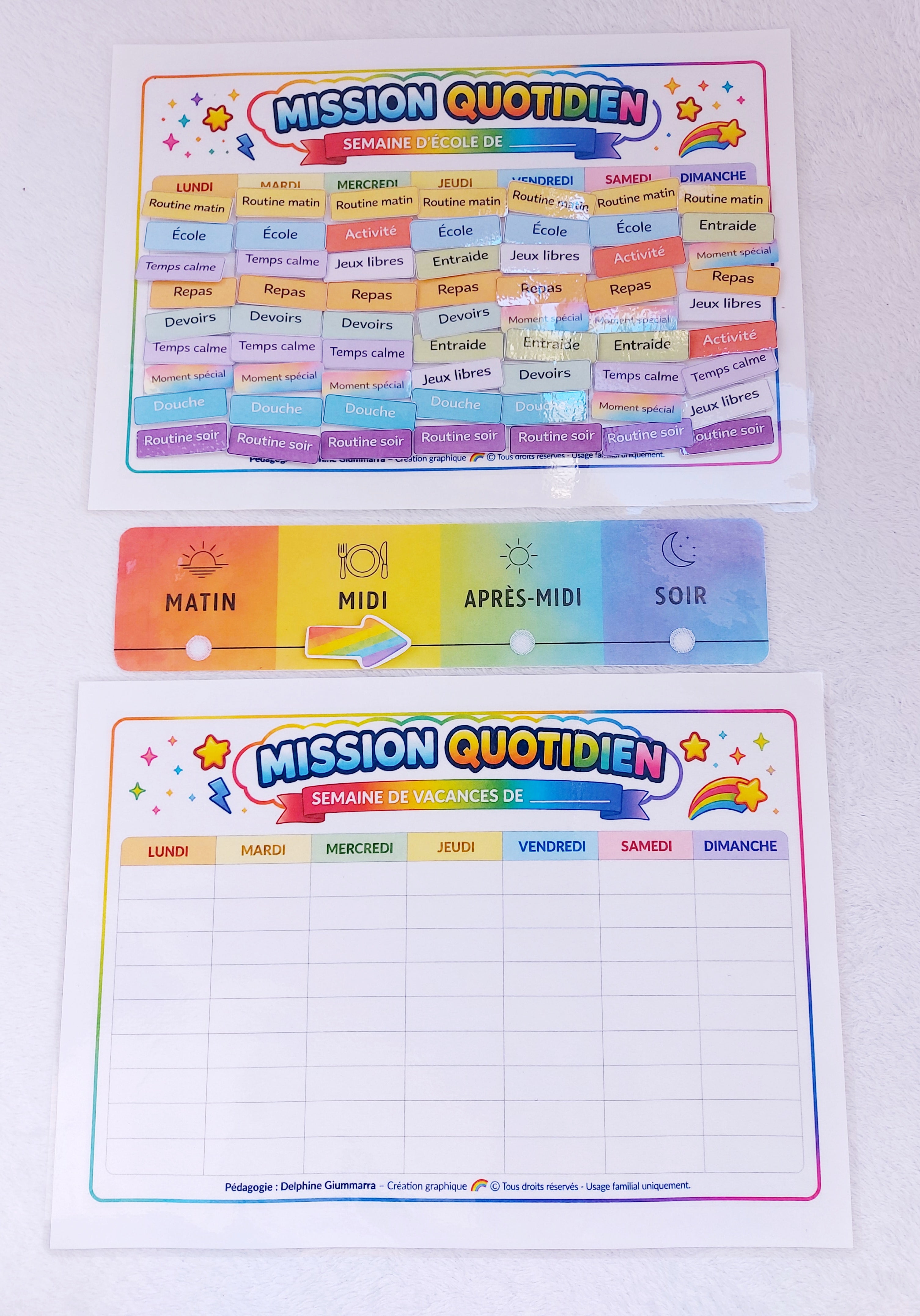 LOT PLANNINGS DU QUOTIDIEN ORIGINAL 4/8 ANS