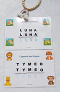 J’apprends mon prénom – Planche prénom personnalisée à scratch (Thème Jungle ou Licorne)