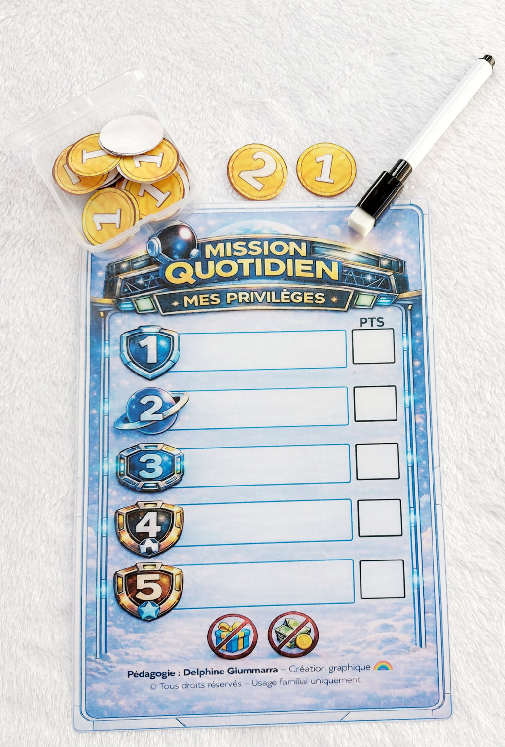 LOT SYSTÈME DE POINTS ASTRONAUTE 9/12 ANS
