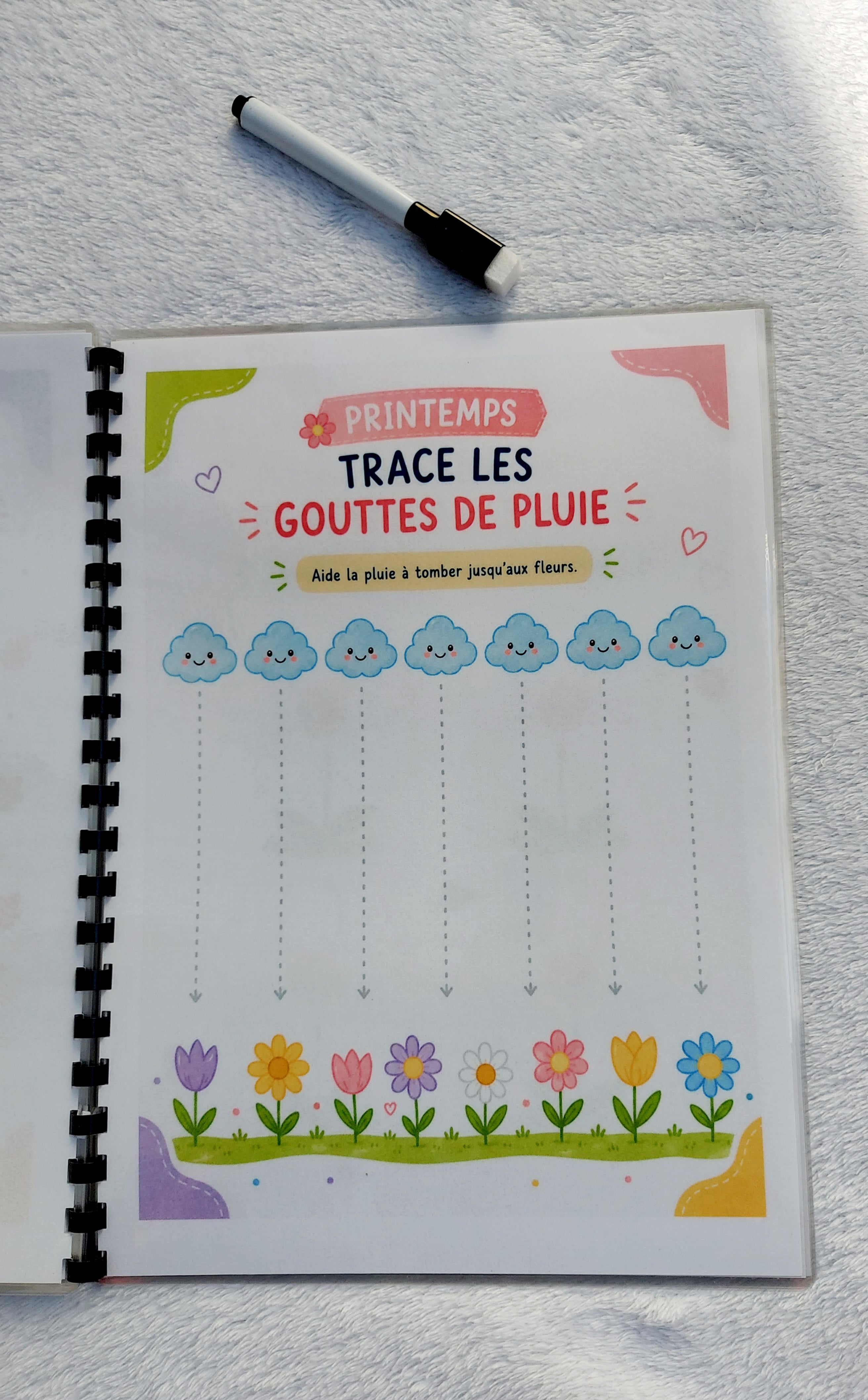 Livret d'activités réutilisable Les 4 saisons - Dès 5 ans | Feutre inclus