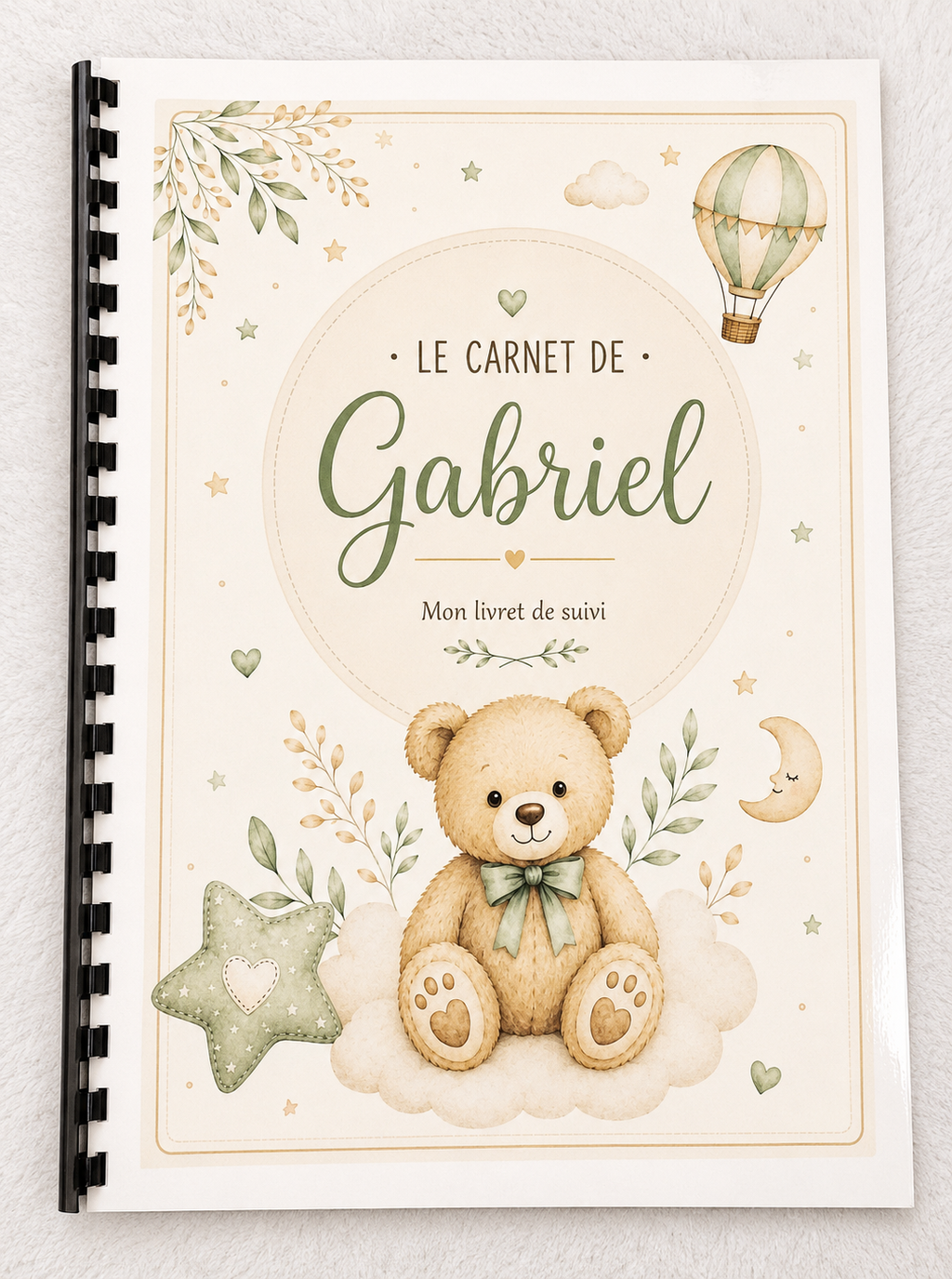 Carnet de suivi bébé garçon personnalisé – 30 pages