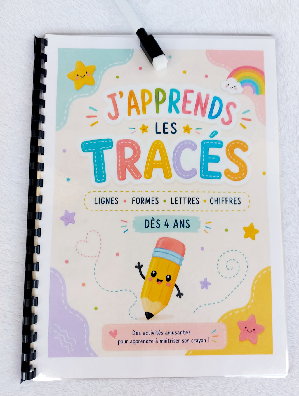 Mon Cahier de Graphisme Effaçable dès 4 ans – Lettres, Chiffres, Formes et Tracés ✏️