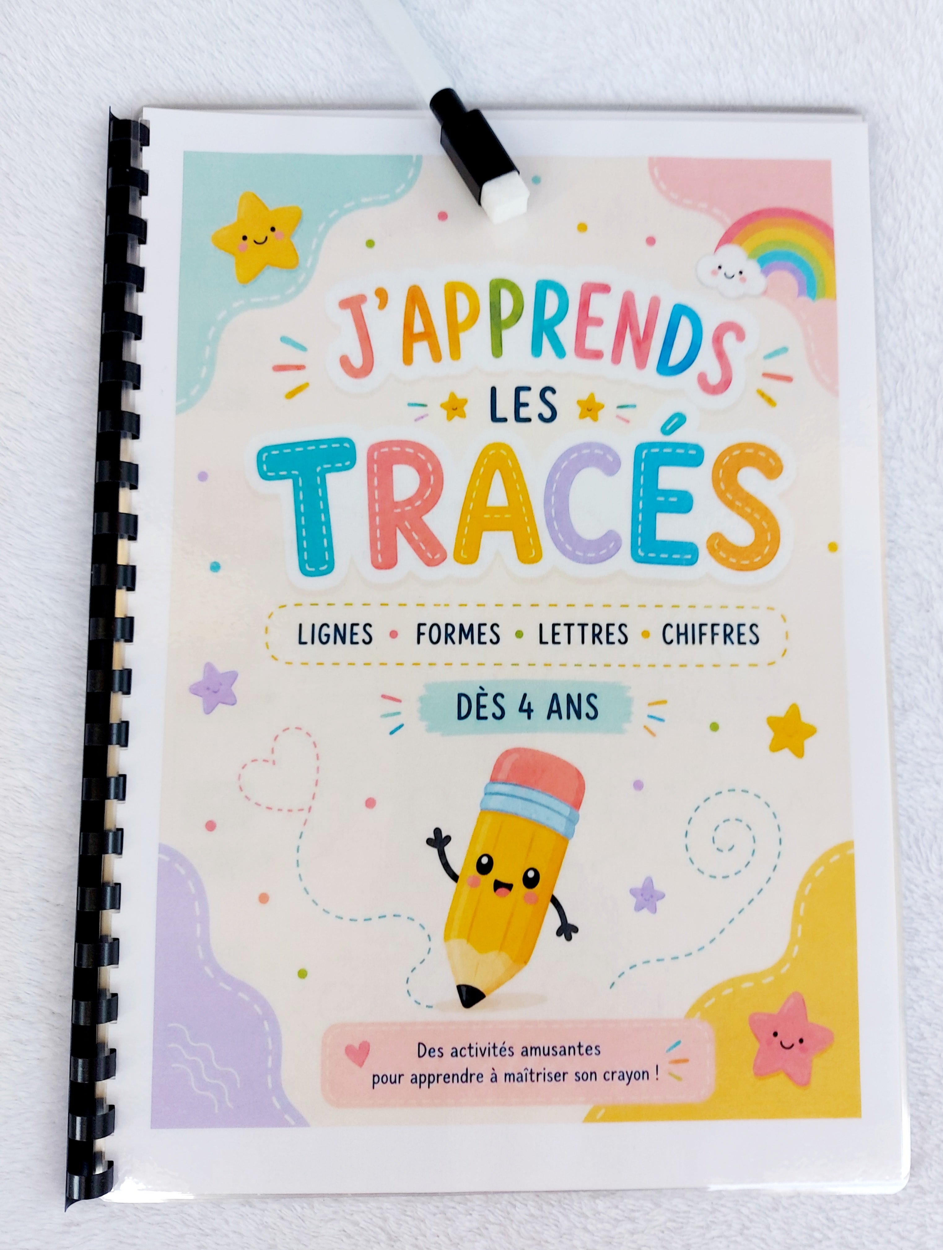 Mon Cahier de Graphisme Effaçable dès 4 ans – Lettres, Chiffres, Formes et Tracés ✏️