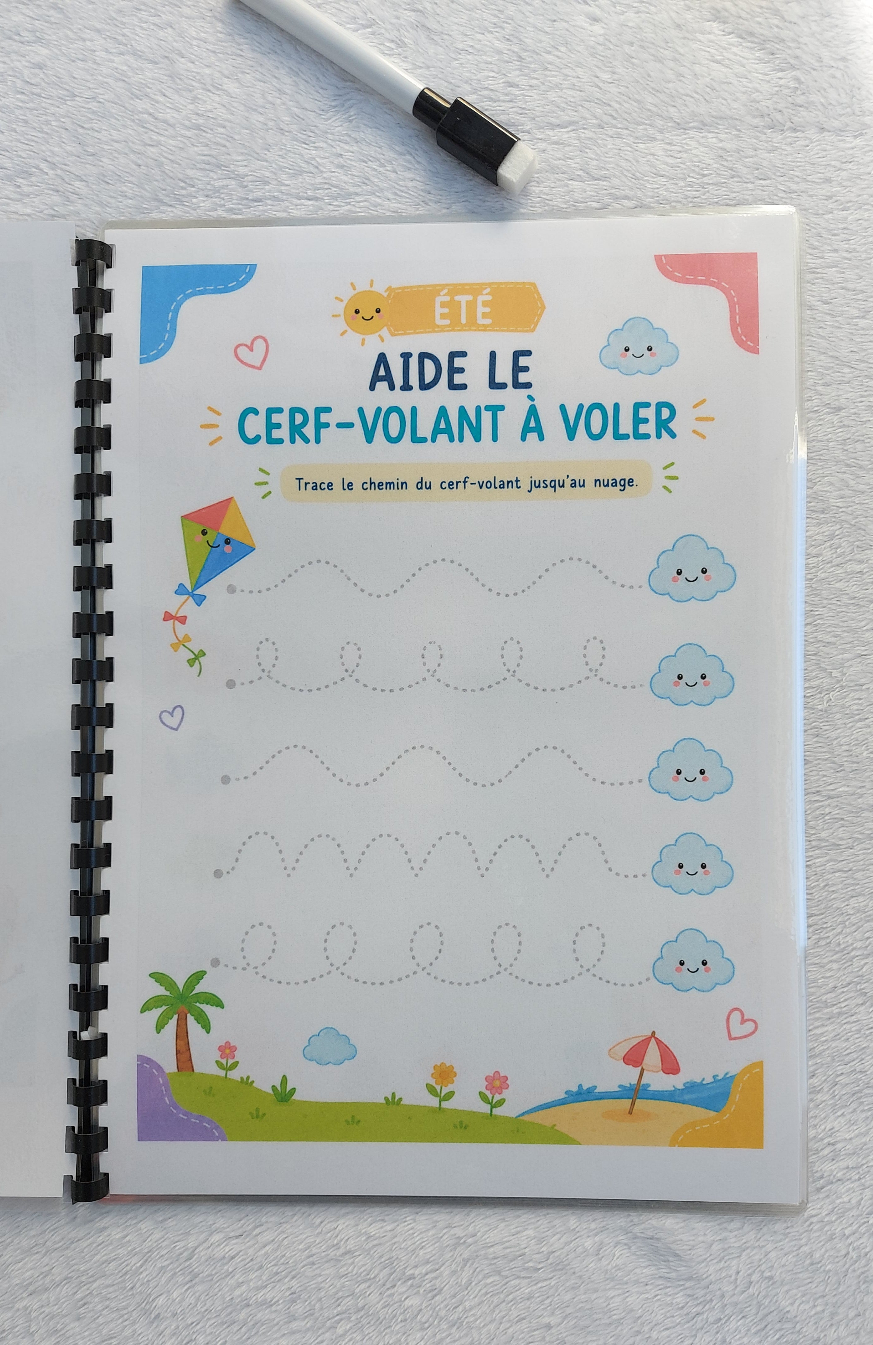 Livret d'activités réutilisable Les 4 saisons - Dès 5 ans | Feutre inclus