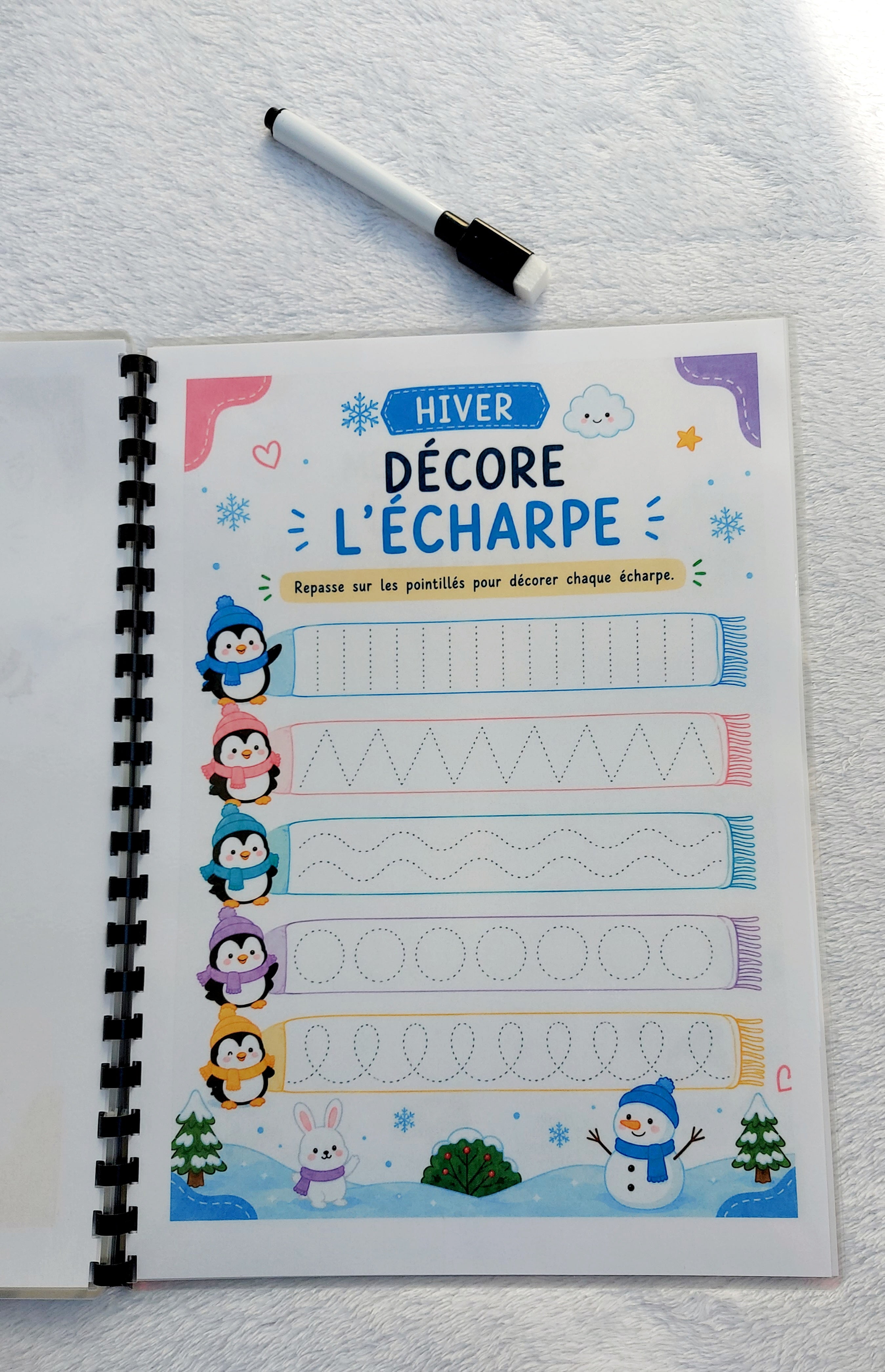 Livret d'activités réutilisable Les 4 saisons - Dès 5 ans | Feutre inclus