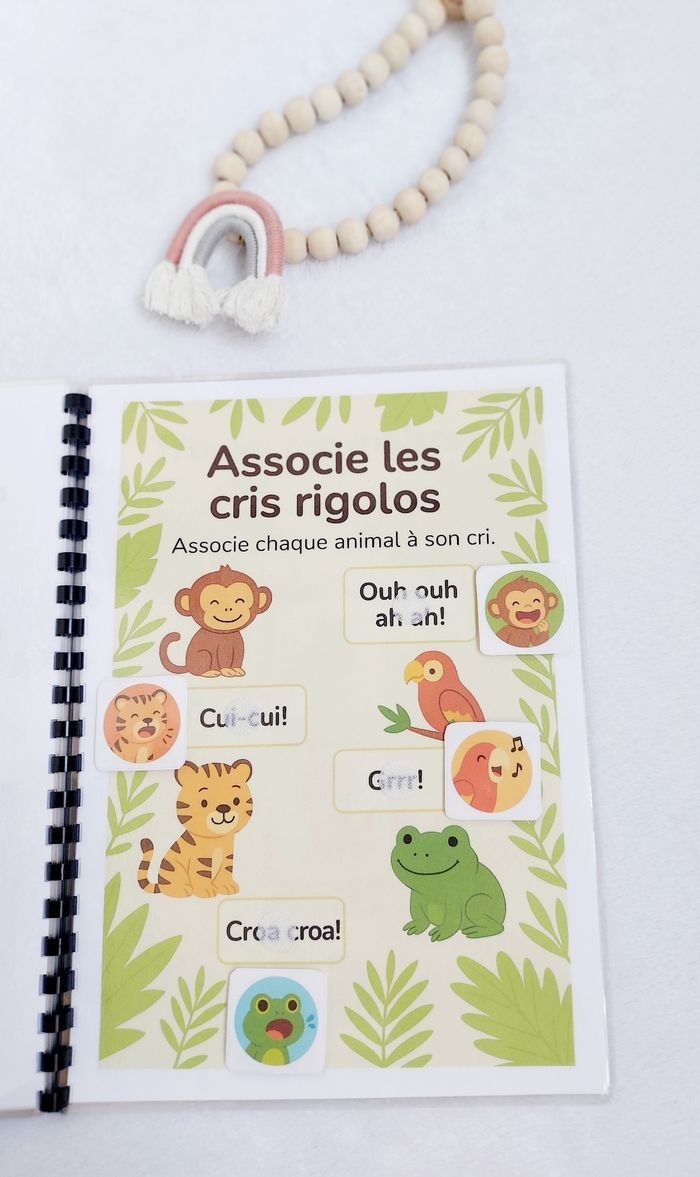 Mon livret d’activités – Thème Jungle dès 2 ans | Livre éducatif plastifié et réutilisable