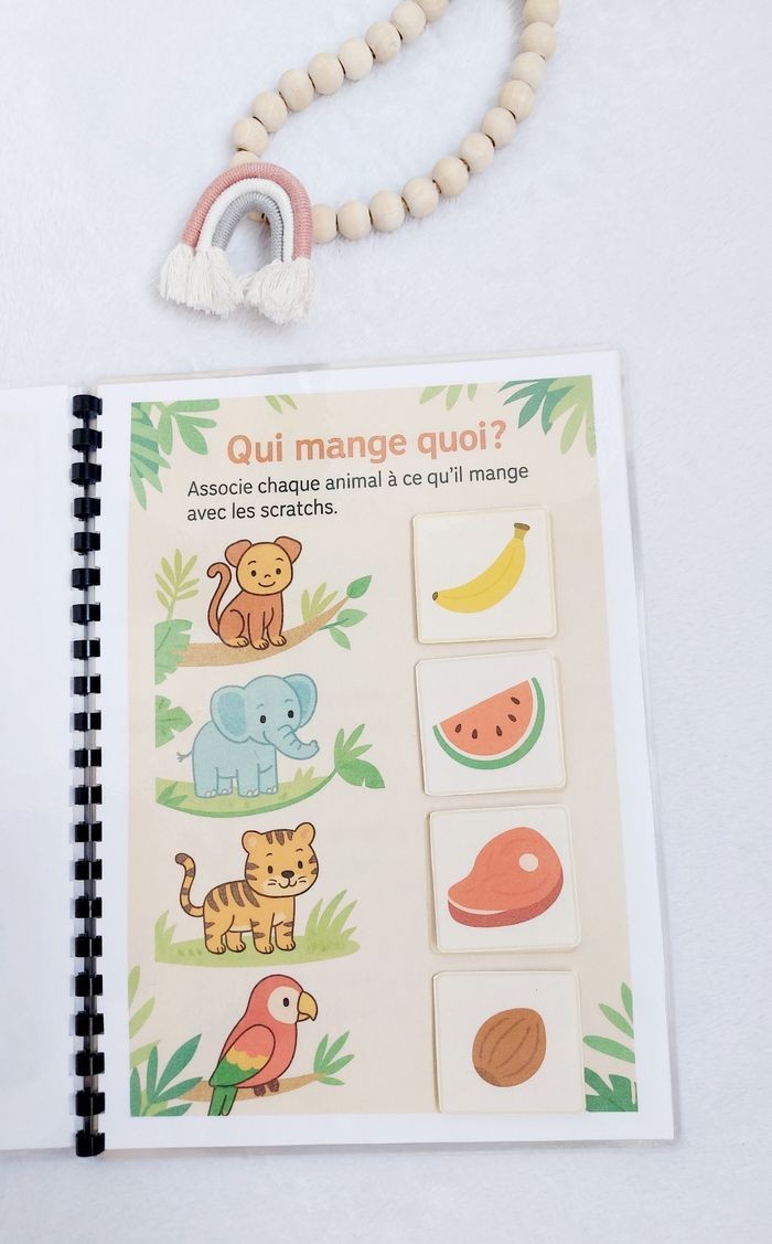 Mon livret d’activités – Thème Jungle dès 2 ans | Livre éducatif plastifié et réutilisable