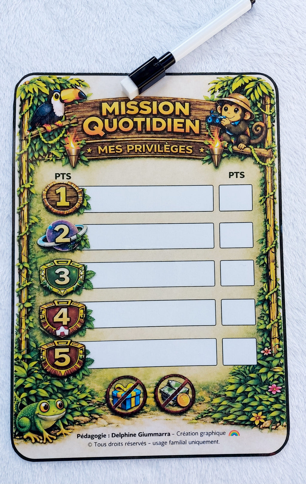 LOT SYSTÈME DE POINTS JUNGLE 4/8 ANS
