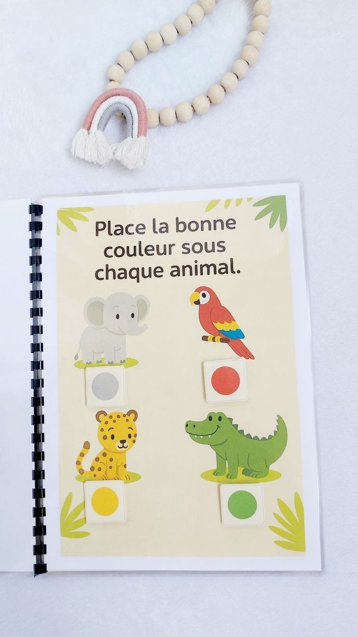 Mon livret d’activités – Thème Jungle dès 2 ans | Livre éducatif plastifié et réutilisable