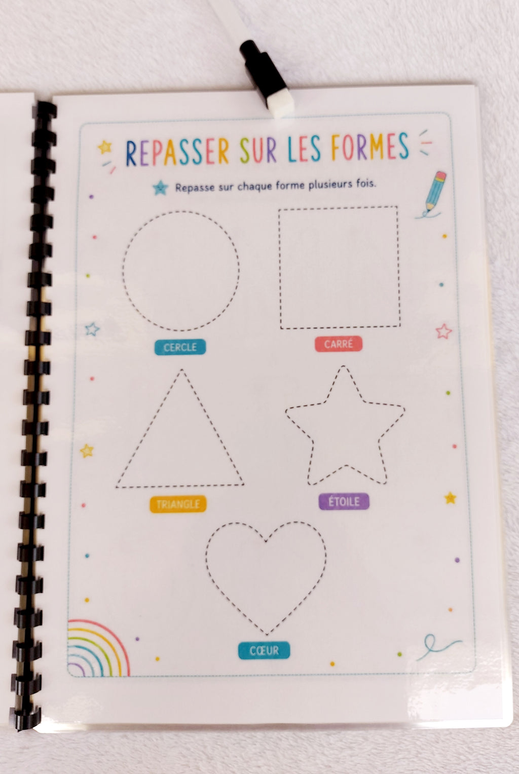 Mon Cahier de Graphisme Effaçable dès 4 ans – Lettres, Chiffres, Formes et Tracés ✏️