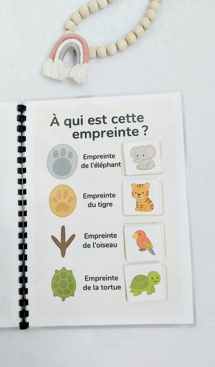 Mon livret d’activités – Thème Jungle dès 2 ans | Livre éducatif plastifié et réutilisable