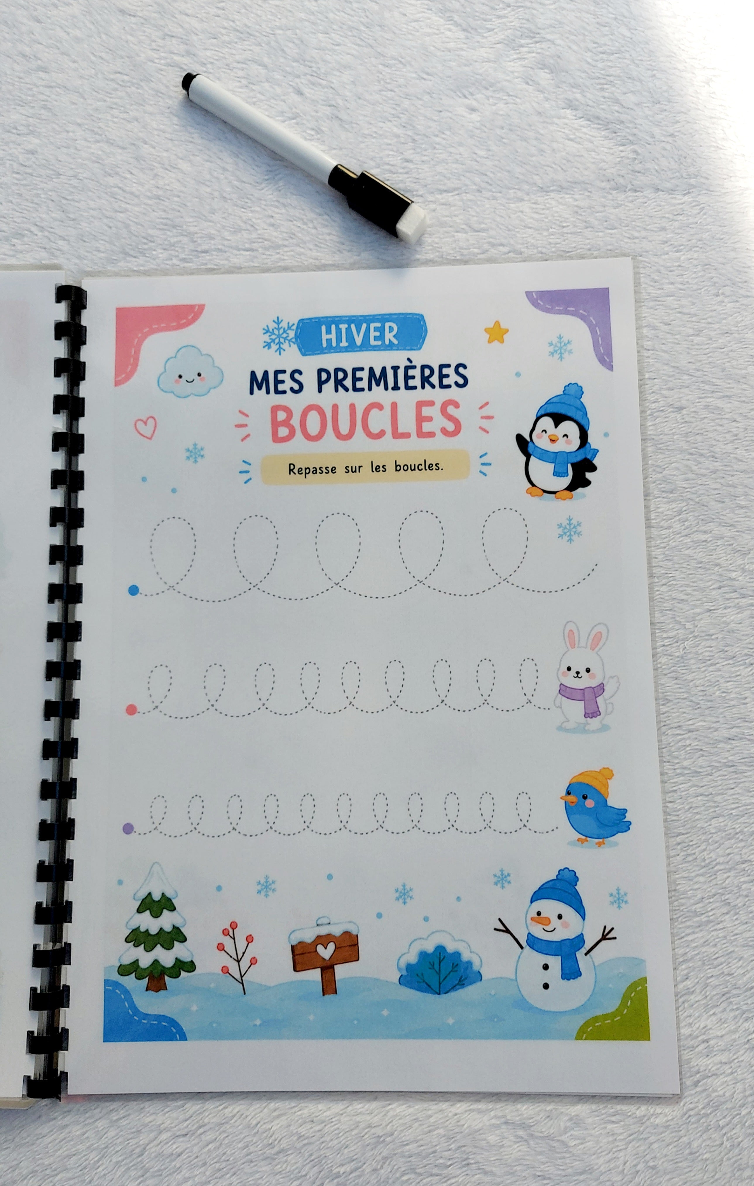 Livret d'activités réutilisable Les 4 saisons - Dès 5 ans | Feutre inclus