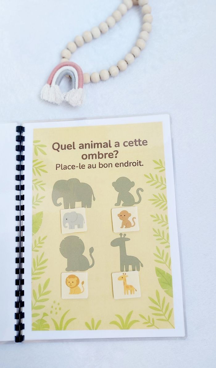 Mon livret d’activités – Thème Jungle dès 2 ans | Livre éducatif plastifié et réutilisable