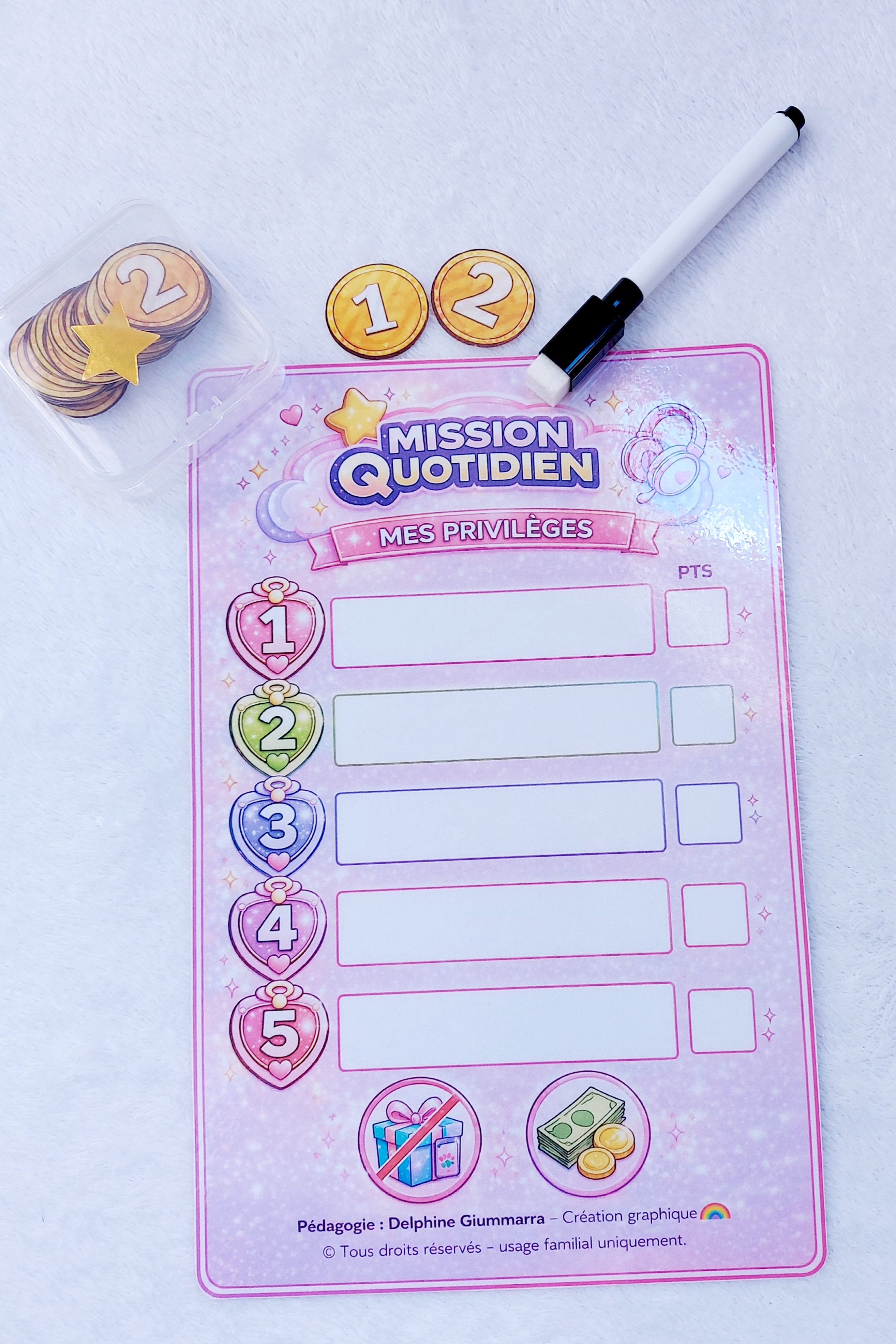 LOT SYSTÈME DE POINTS GIRLY 9/12 ANS