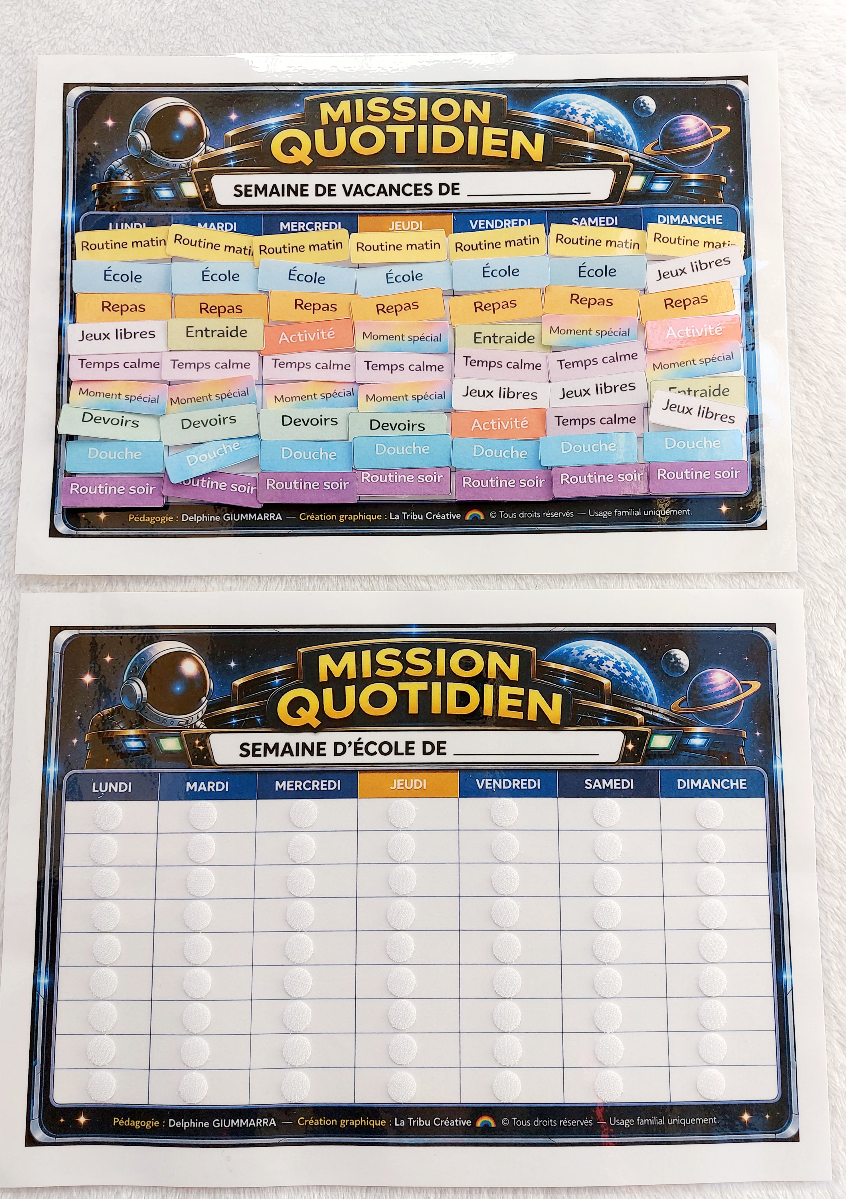 LOT PLANNINGS DU QUOTIDIEN ASTRONAUTE 9/12 ANS