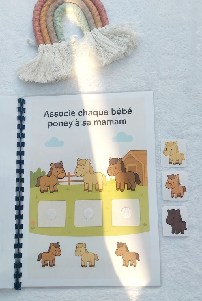 Mon livret d’activités – Poney Club dès 3 ans | Livre éducatif plastifié et réutilisable