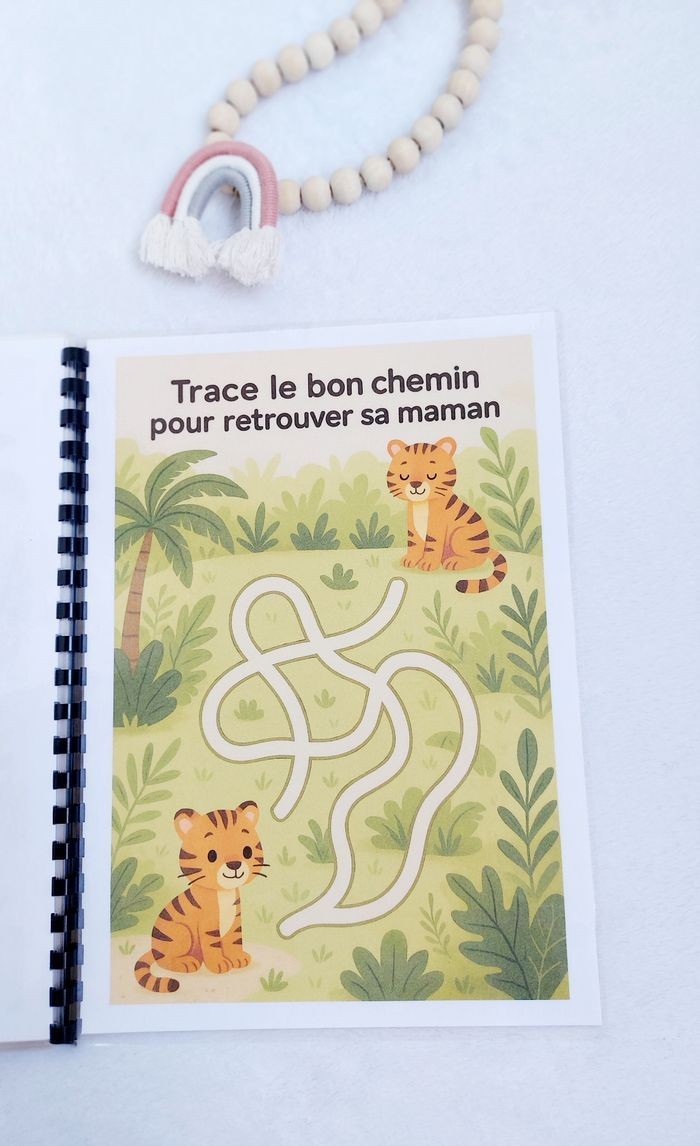 Mon livret d’activités – Thème Jungle dès 2 ans | Livre éducatif plastifié et réutilisable