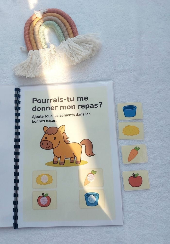 Mon livret d’activités – Poney Club dès 3 ans | Livre éducatif plastifié et réutilisable