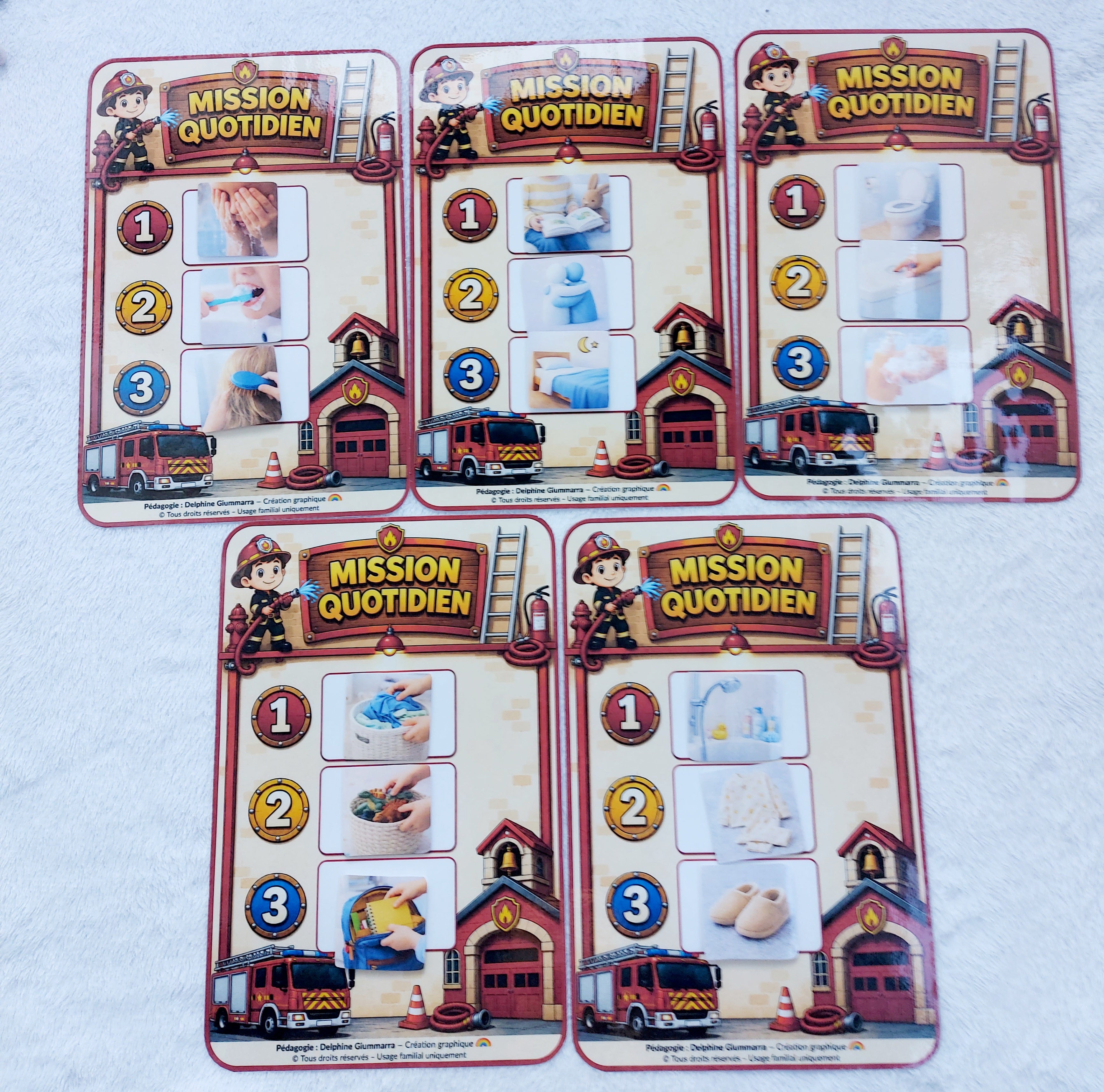 LOT 5 ROUTINES DU QUOTIDIEN POMPIER 4/8 ANS